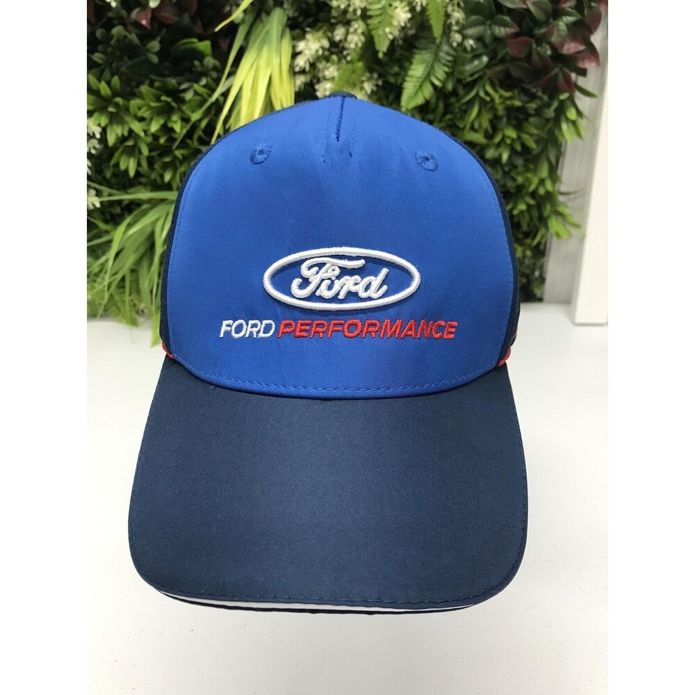 Ford Performance Hat Cap Strap Back Mens One Size Blue GT Racing Embroidered